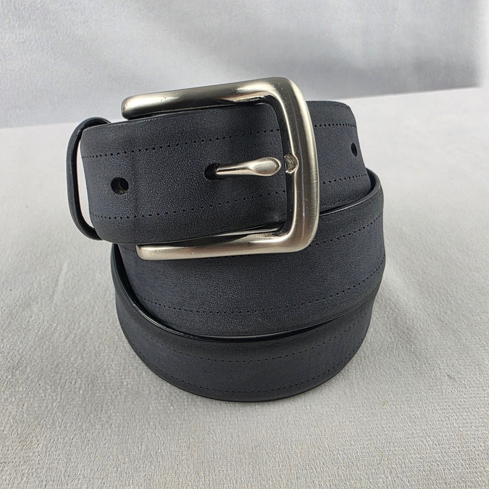 Genuine Italian Leather Belt Dark Navy Blue almost black size 36